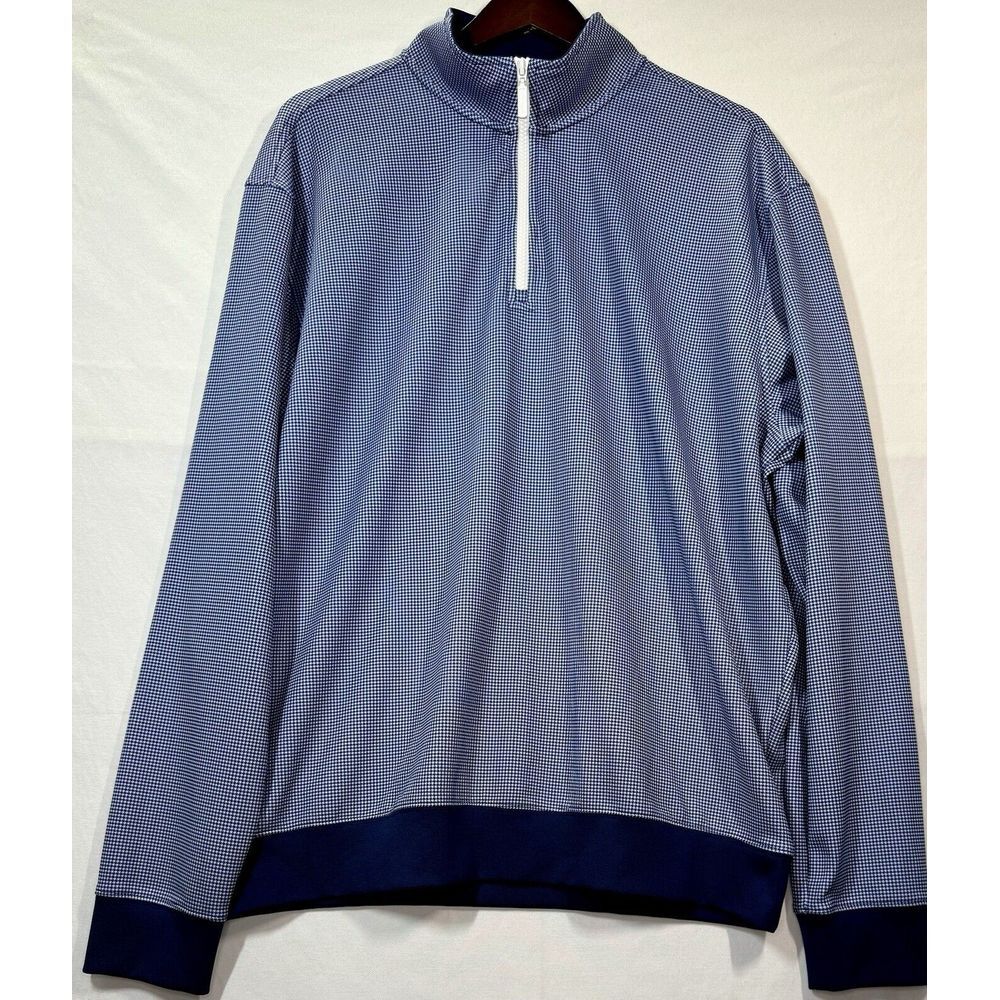 Private Estate‎ Brand Quarter Zip Golf Shirt Blue Men's Sz XL